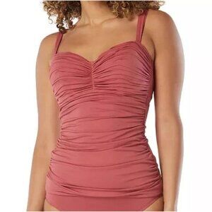 Coco Reef PerfectionFit Red Tankini Swim Top Adjustable Underwire Support 34D